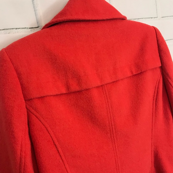 The Limited Wool Pea Coat Orange Coral Jacket XS - Picture 7 of 8